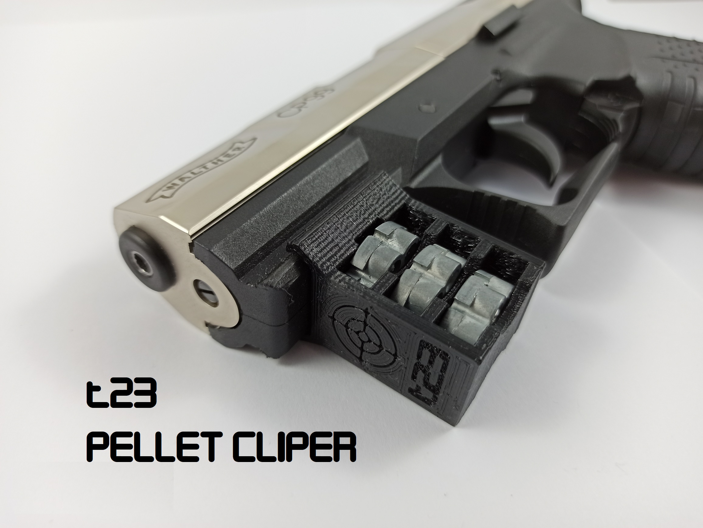 t23 Pellet Cliper - Picatinny-Rail Trommelmagazin-Halter für Umarex Walther CP99, CPSport, PPQ usw... – Bild 13