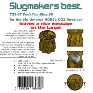 Slugmaker´s best T23-67 FuckYou-Slug.50 - (36x) for t4e HDR 50 CO2 Revolver