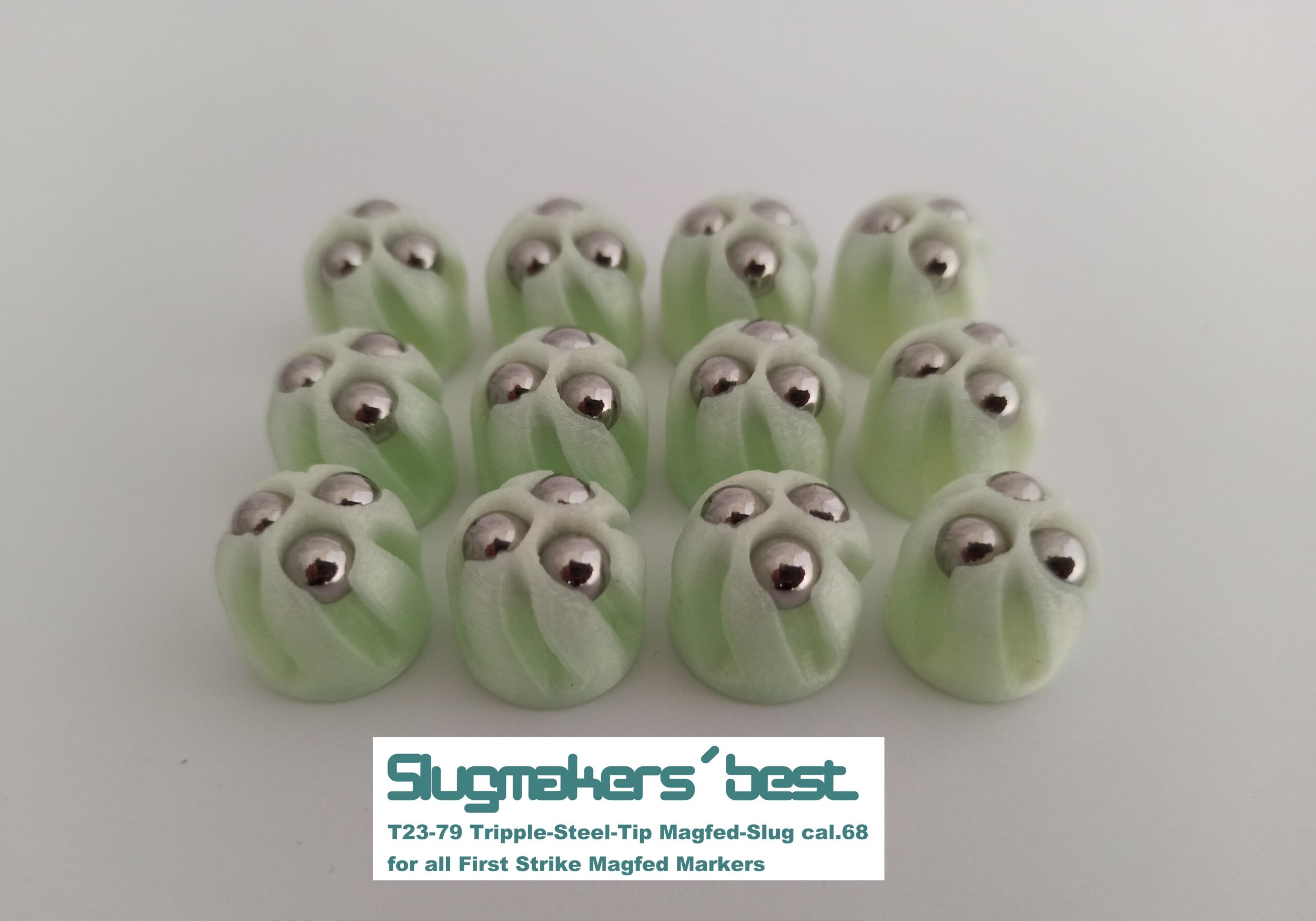 T23-79 tripple tip Slugs for First Strike ready Magfed guns cal.68 like FSC TIPX T8.1 TCR – Bild 5