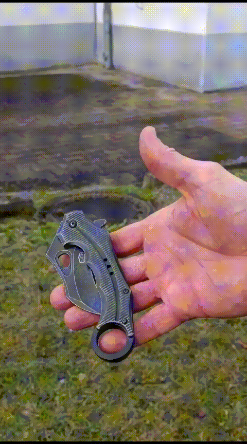 Karambit Klappmesser mit federunterstützter Klinge – Bild 4