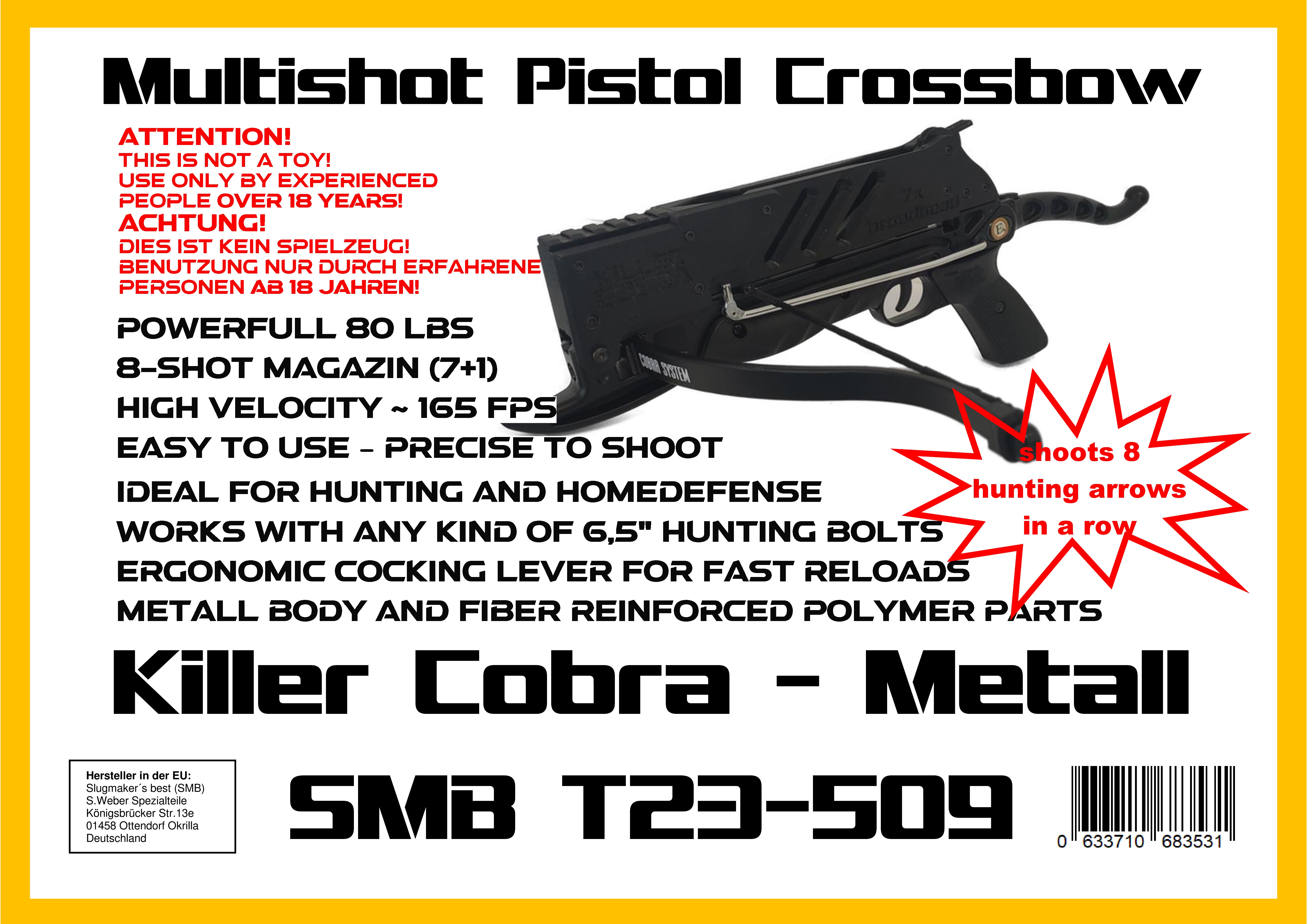 T23-509 V2 KillerCobra Metall multishot Pistolenarmbrust – Bild 5