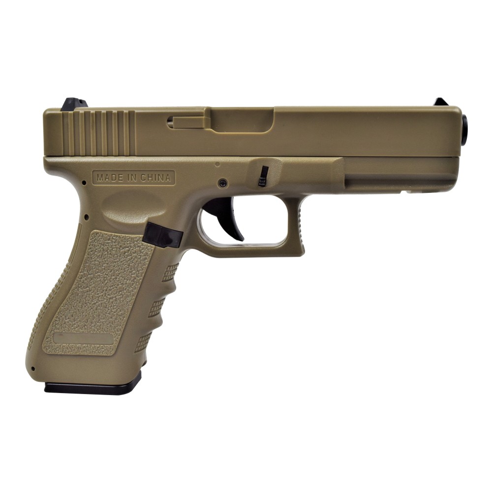 Cyma C18 Style AEP Airsoft Pistole 0,5J | Gen. 3 Mosfet & LiPo – Tan Desert Edition + incl. 100-Schuss Magazin + Bundle