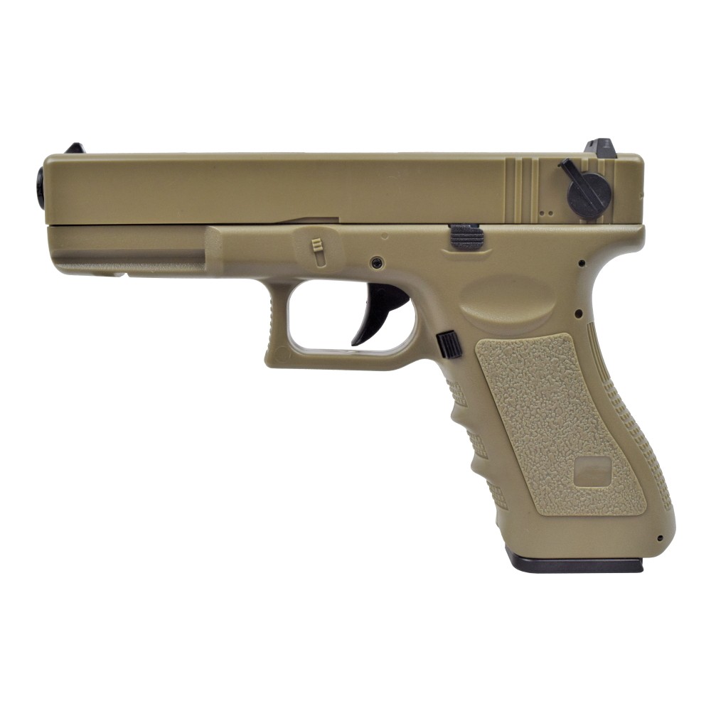 Cyma C18 Style AEP Airsoft Pistole 0,5J | Gen. 3 Mosfet & LiPo – Tan Desert Edition + incl. 100-Schuss Magazin + Bundle – Bild 5