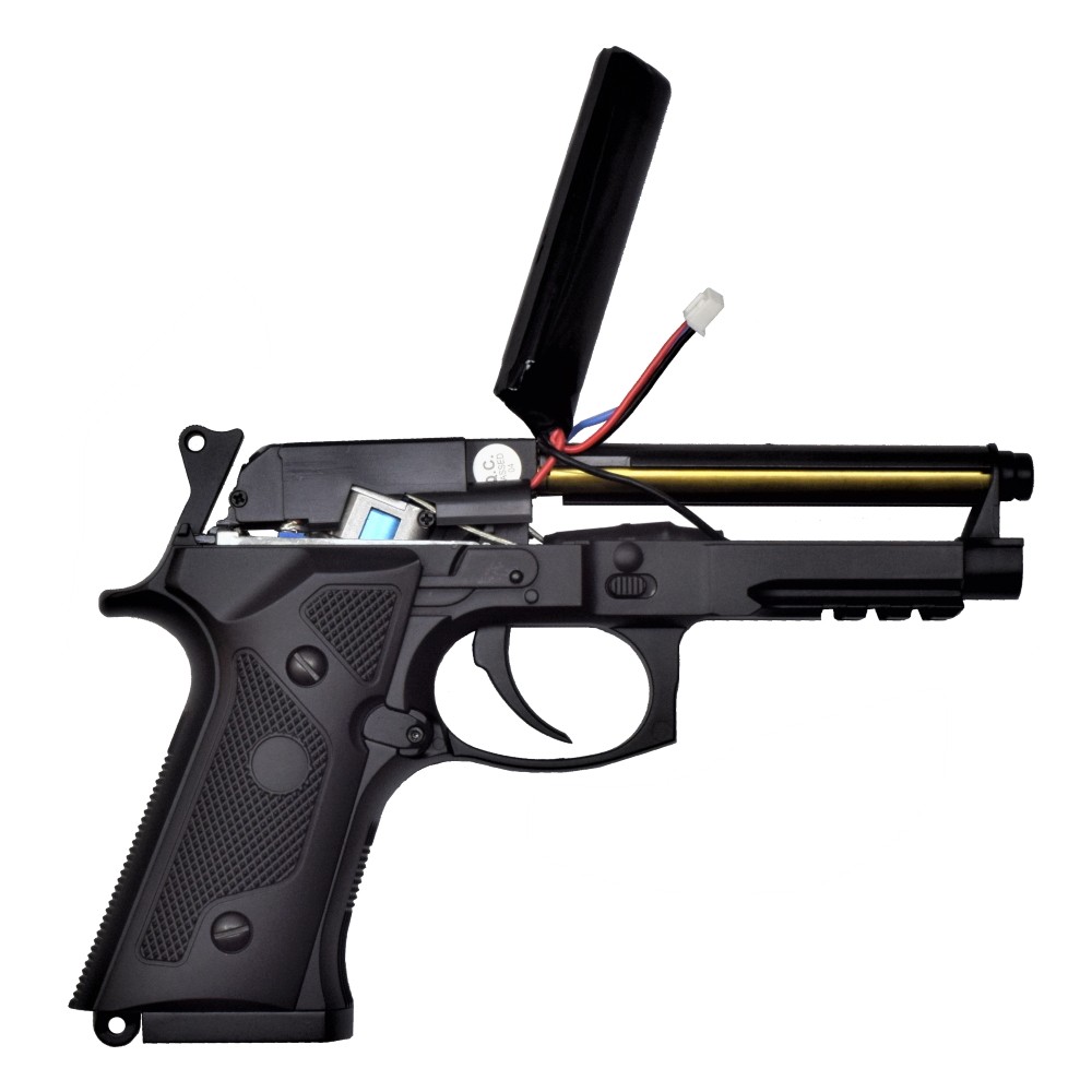 Cyma CM.132 92F Style AEP Airsoft Pistole 0,5J | Metallschlitten | Mosfet & LiPo incl. 80-Schuss High-Cap Magazin Bundle – Bild 2