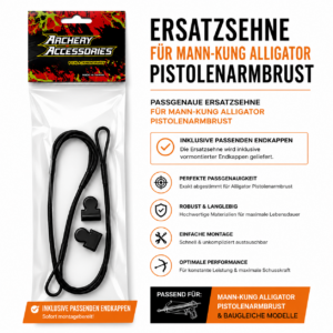 Ersatzsehne für 80 lbs Man Kung Alligator & baugleiche Modelle Pistolenarmbrust - schwarz